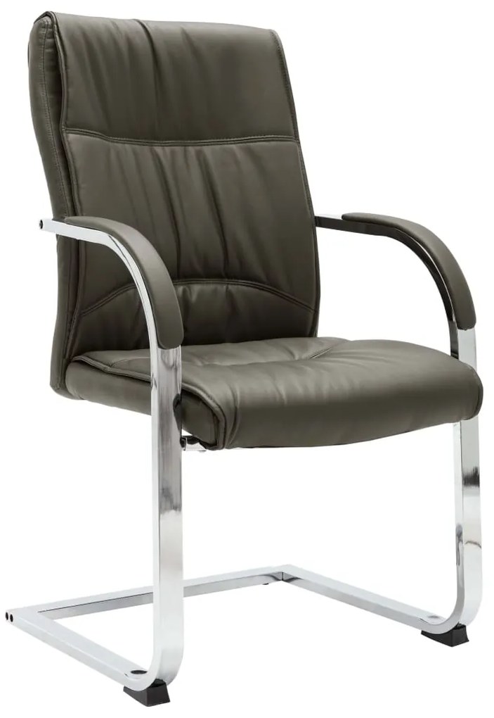 289342 vidaXL Scaun de birou tip consolă, gri, piele ecologică