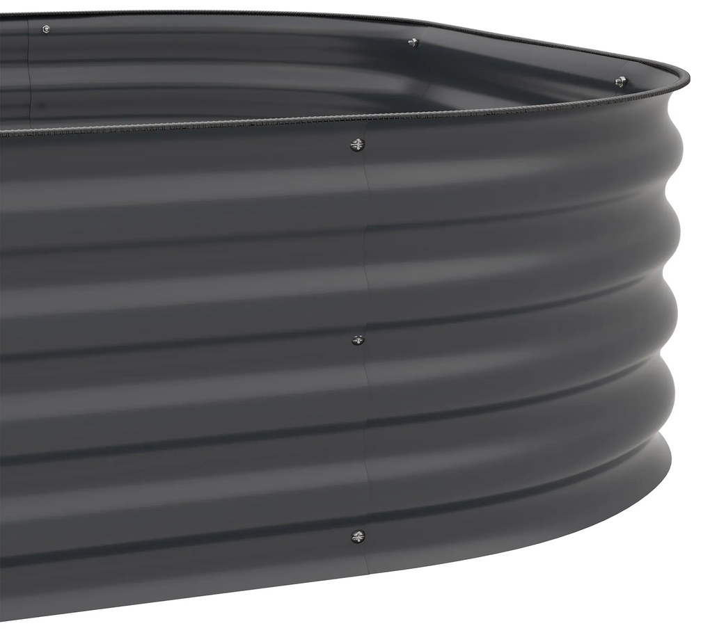 Outsunny Căsuță de grădină în formă de pătrat cu fund deschis 3 etaje pentru ierburi legume fructe flori 158 x 109 x 82 cm gri | Aosom Romania