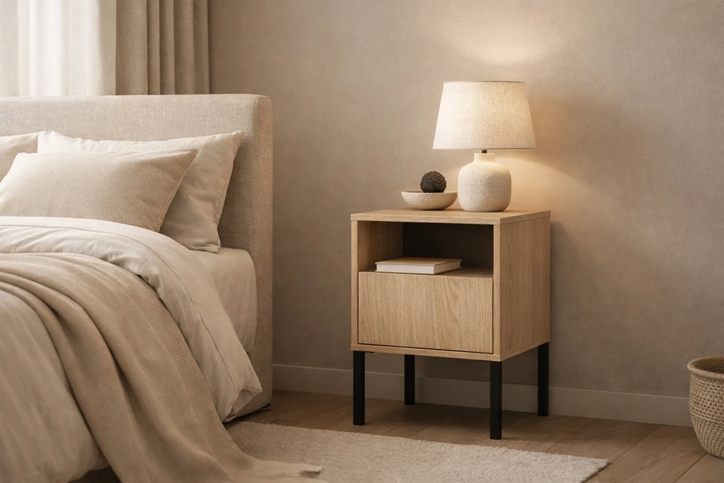 Noptieră cu sertar Harmona 40 cm - stejar lindberg