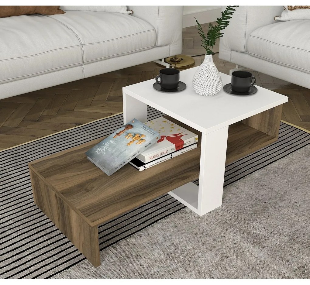 Măsuță de cafea Chain White and Walnut