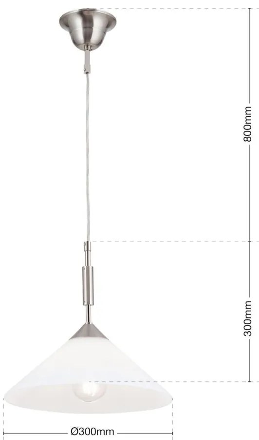 Lustra, Pendul realizat manual ARTDESIGN 30cm, crom satinat/ alb opac