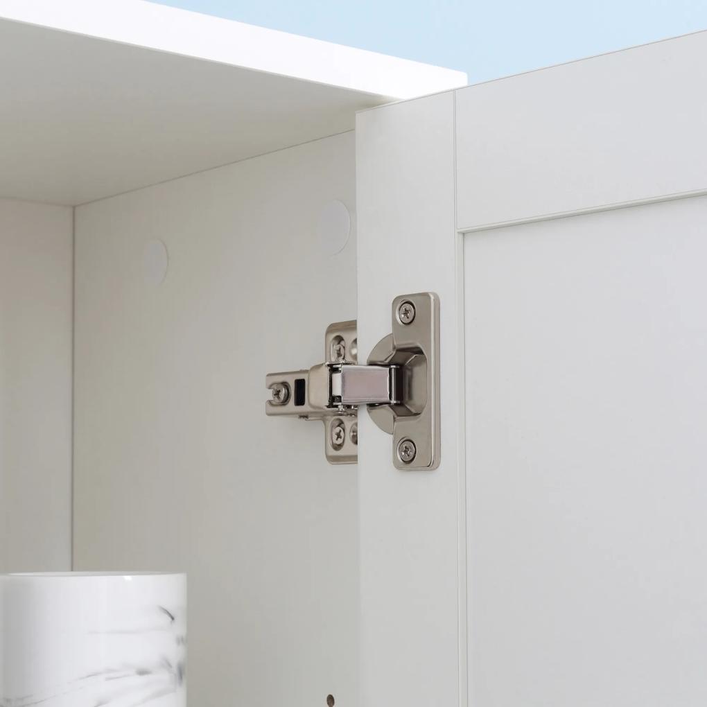 Dulap de depozitare Kleankin pentru baie inalt cu oglinda, cu rafturi reglabile| Aosom RO