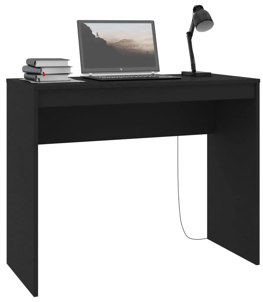 Birou, negru, 90x40x72 cm, lemn prelucrat