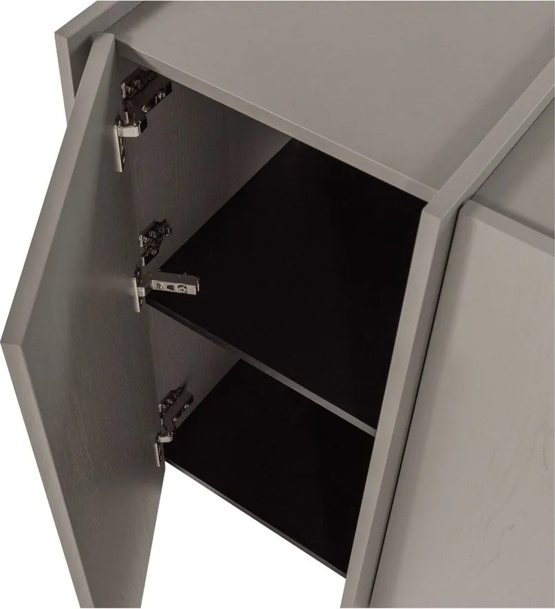 Comodă gri cu aspect de lemn de frasin 200x85x44 cm Brock – WOOOD