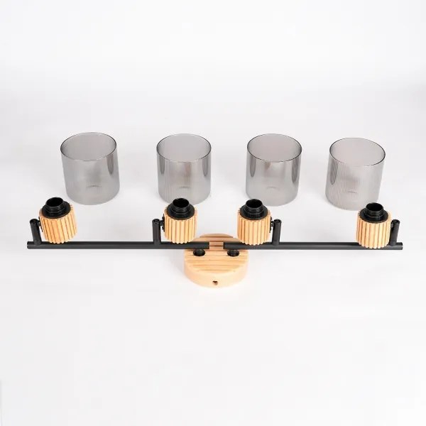 Brilagi - Lampă HYGGE cu 4xE14/15W/230V lemn/fumuriu