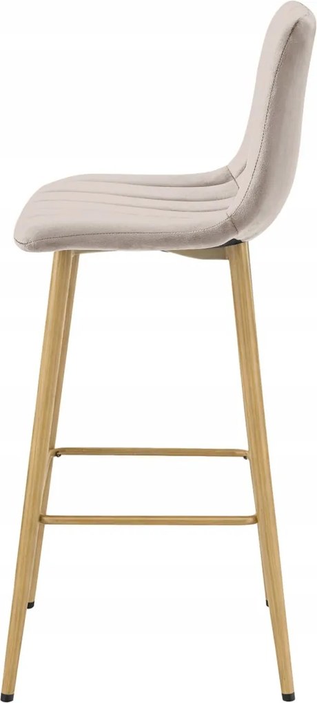 Scaun de bar POZZA VELVET, bej