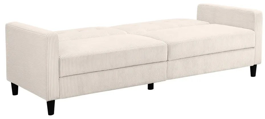 Canapea albă extensibilă cu tapițerie din catifea reiată 82 cm Hartford – Støraa