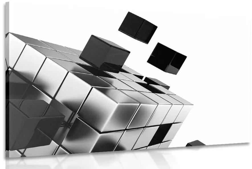 Tablou cubul strategic în design alb-negru