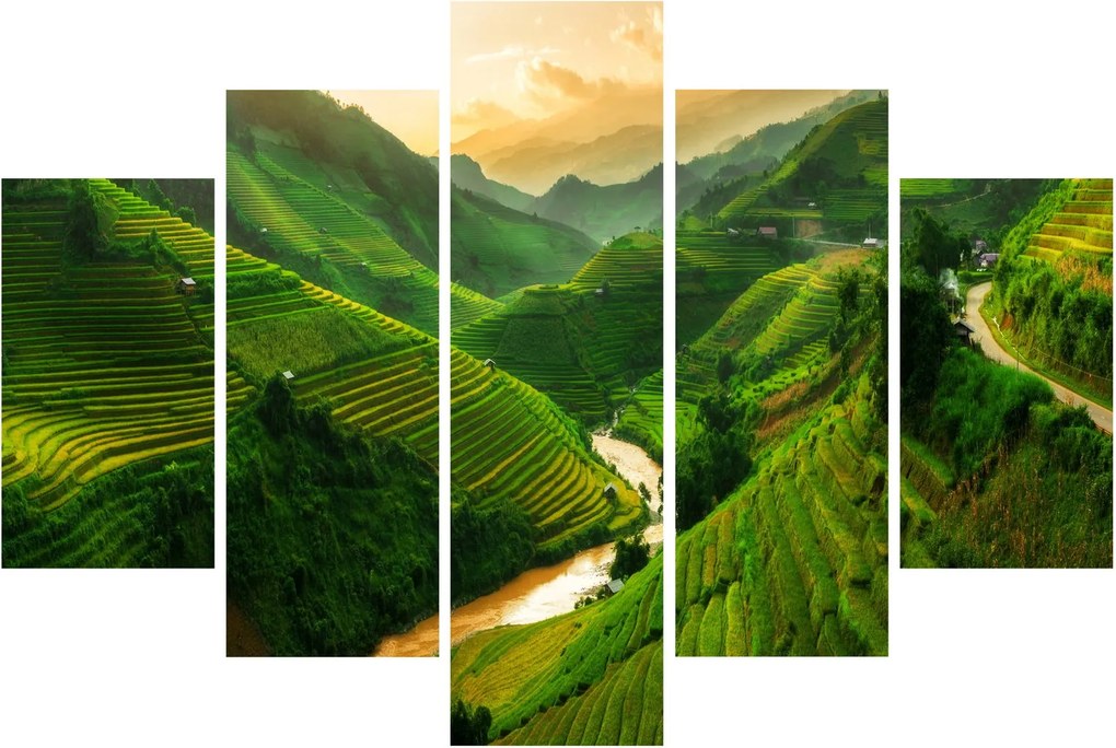 Tablou - Terase de orez Mu Cang Chai (150x105 cm)