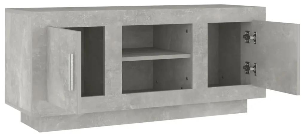 Comoda TV,gri beton, 102x35x45 cm, lemn prelucrat 1, Gri beton