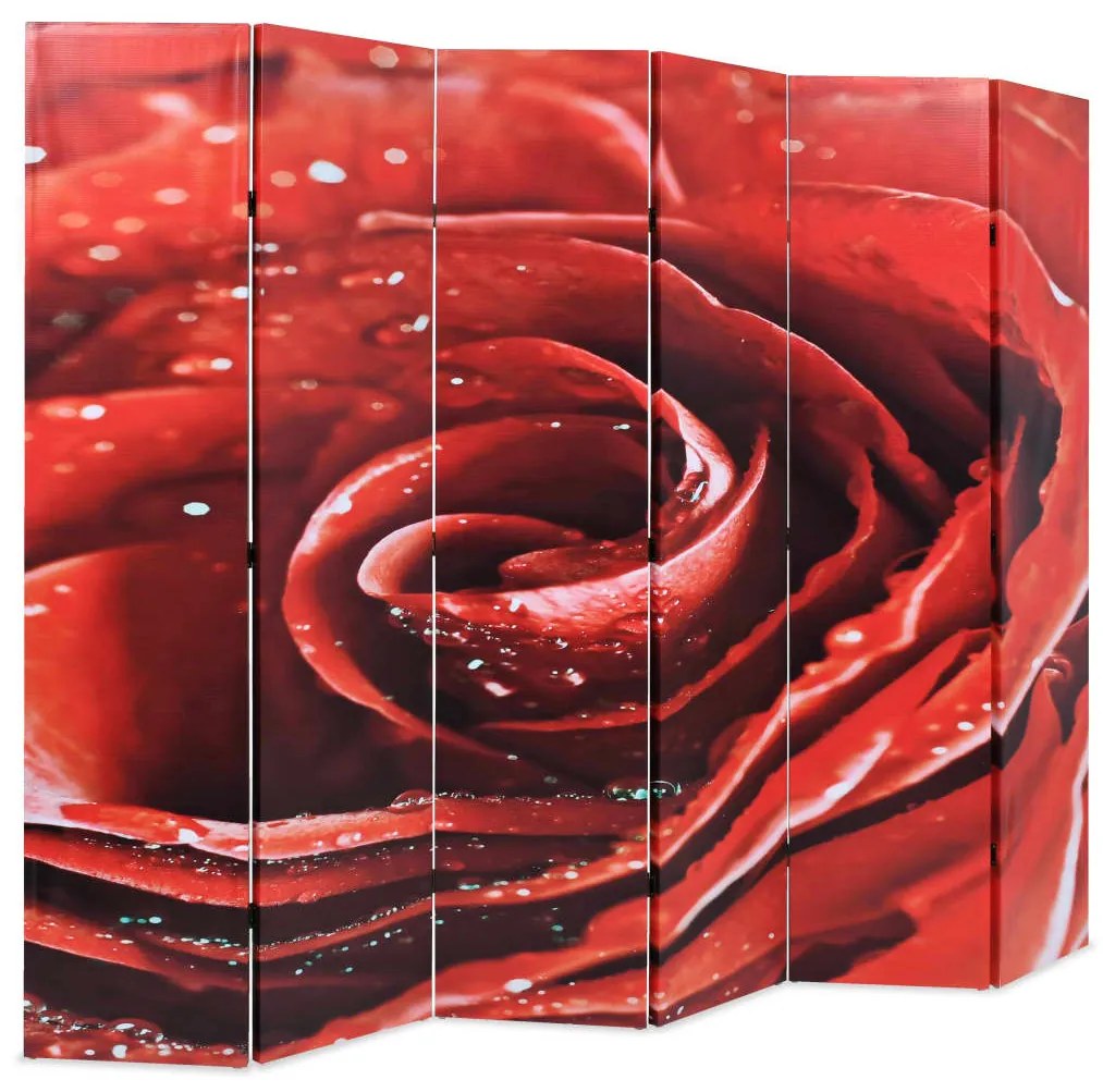 245896 vidaXL Paravan de cameră pliabil, 228 x 170 cm, trandafir roșu