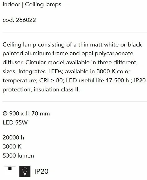 Lustra LED design modern geometric ORACLE SLIM PL D090 ROUND 3000K ON-OFF BK