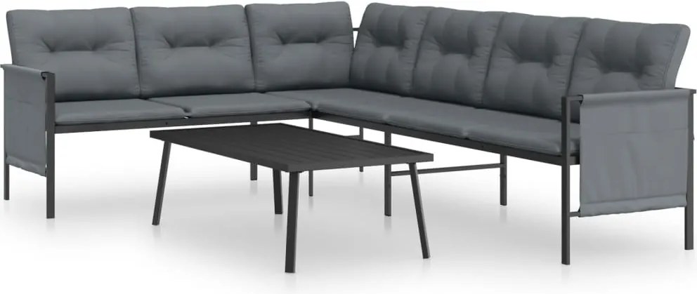 vidaXL Set mobilier de grădină, antracit, 2 piese, oțel