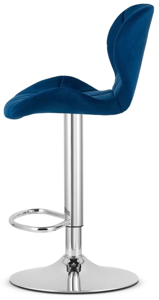 Scaun de bar WEST VELVET, albastra