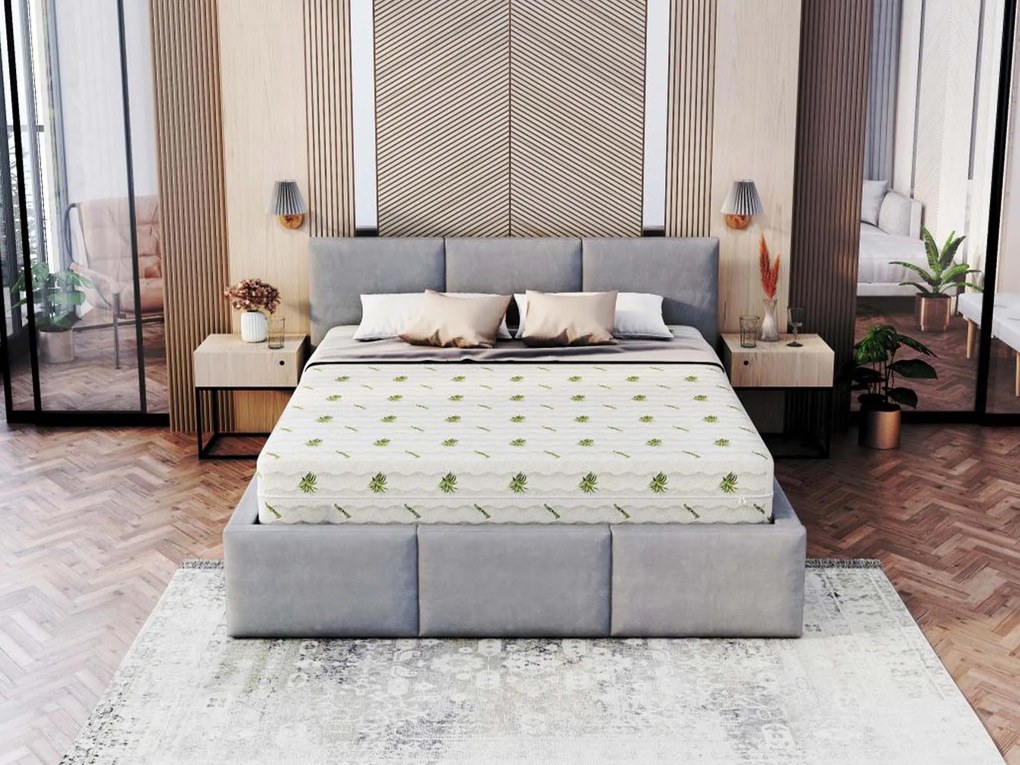 Saltea cu arcuri Queemi 140x200 - husă Aloe Vera