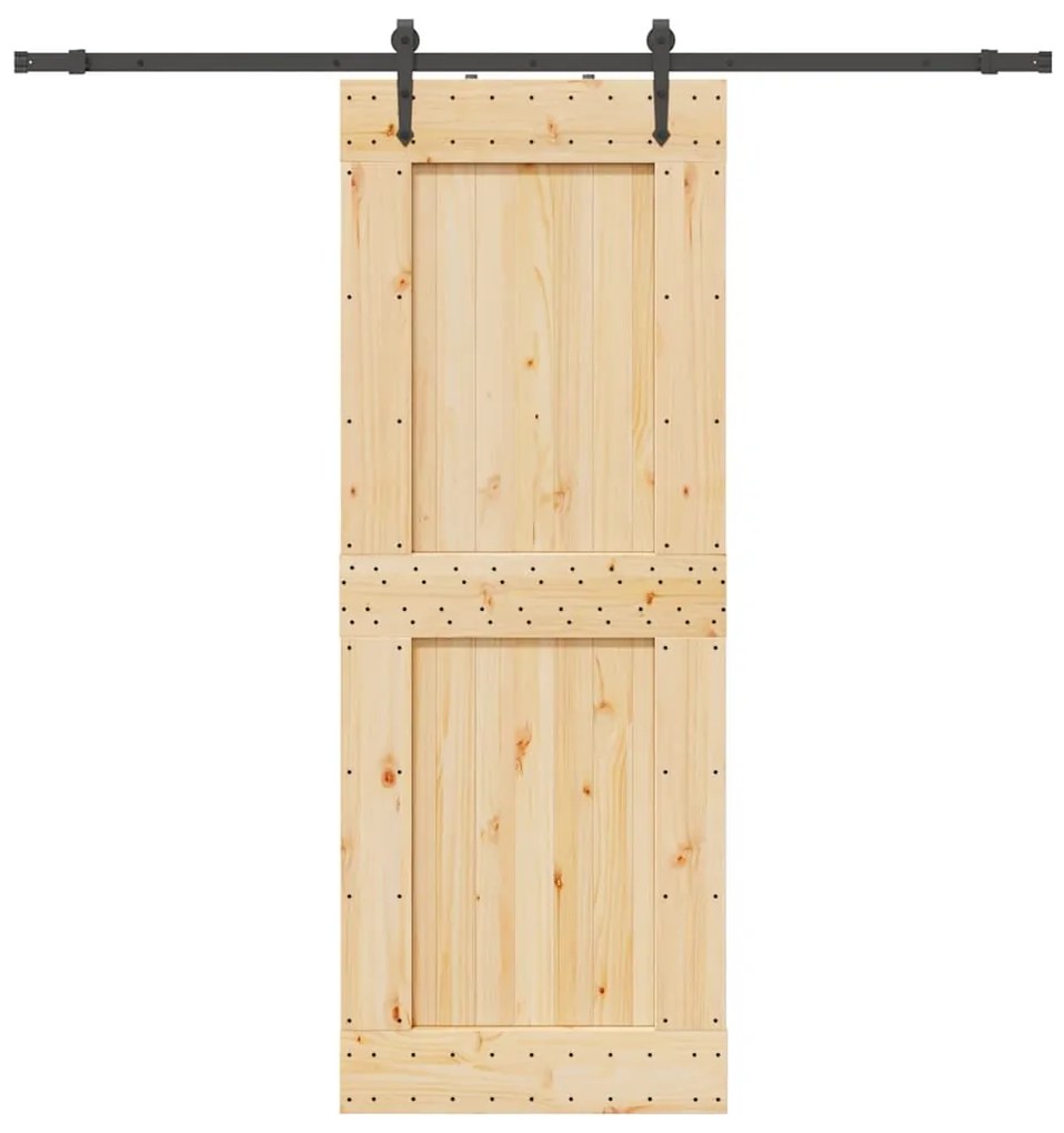 vidaXL Ușă glisantă cu set de feronerie 85x210 cm, lemn masiv de pin