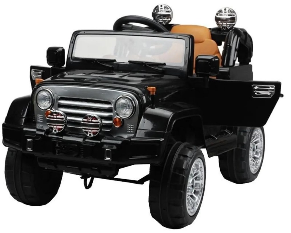 Masinuta Electrica cu acumulator pentru copii NOVOKIDS™ Safari SUV PRO, Cu telecomanda, Max 30 kg, Melodii si lumini, 12V, Negru
