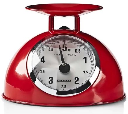 Melissa - cântar de bucătărie retro cu bol, roșu