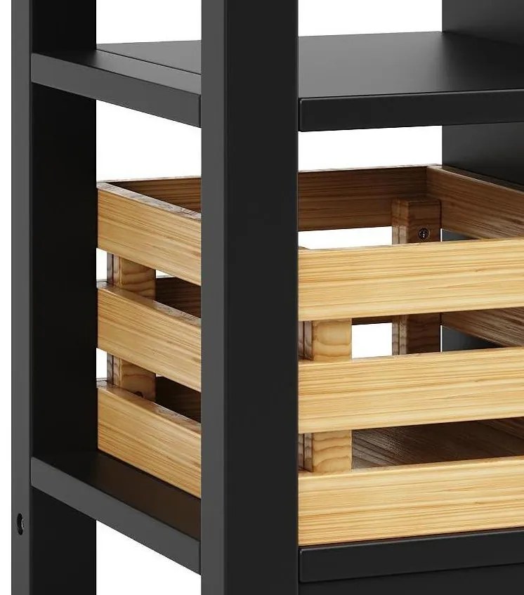 Insulă de bucătărie modernă cu laturi pliabile, Negru | Aosom Romania