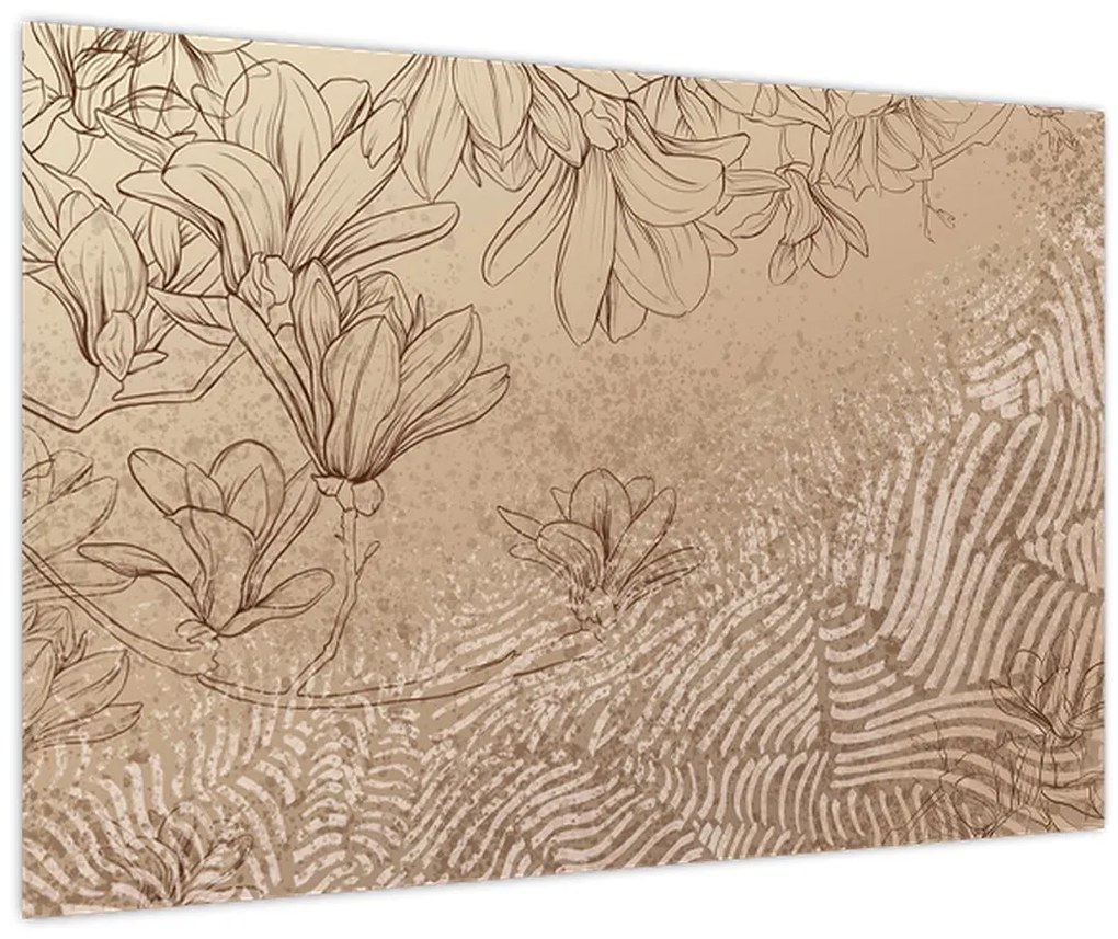 Tablou - Flori desenate (90x60 cm)