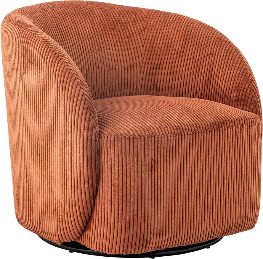 Fotoliu portocaliu wing cu tapițerie din catifea reiată Pradi – Bloomingville