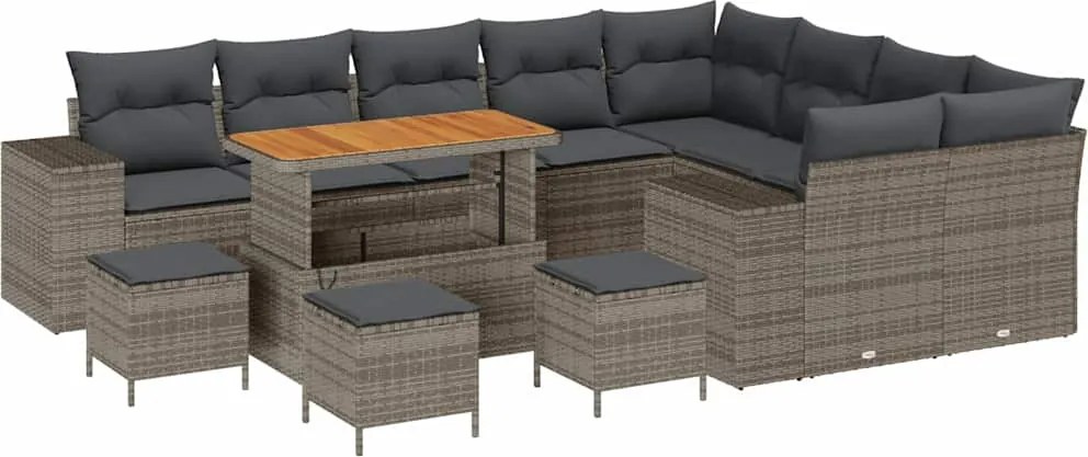 vidaXL Set de canapele pentru grădină cu pernă cu pernă 13 pcs Gri