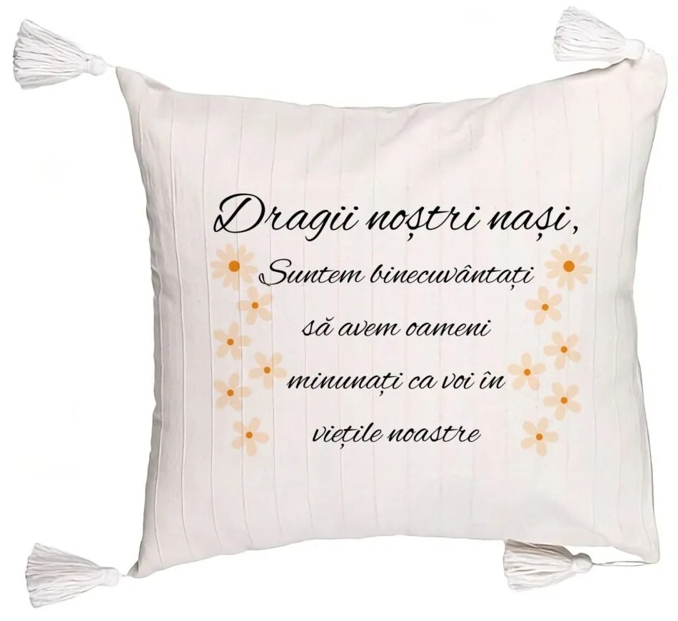 Perna Decorativa cu Franjuri pentru Nasi 3, 45x45 cm, Cu fermoar