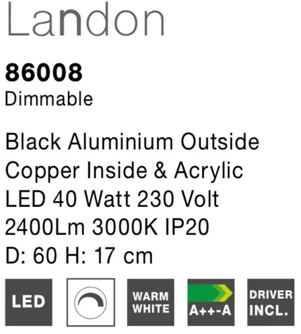 Lustra LED aplicata design modern Landon