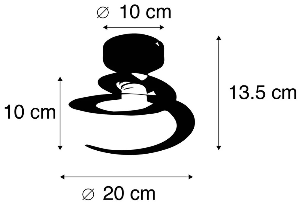 Plafoniera inteligentă cu abajur spiralat negru inclusiv Wifi A60 - Scroll