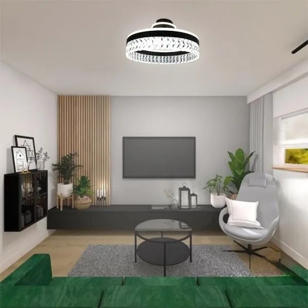 Lustră LED dimabilă aplicată LED/75W/230V 3000-6500K negru + telecomandă