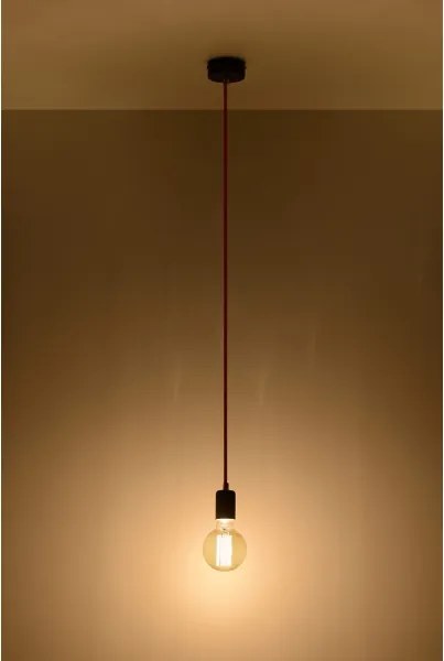Lustră pe cablu EDISON 1xE27/60W/230V roșie-neagră