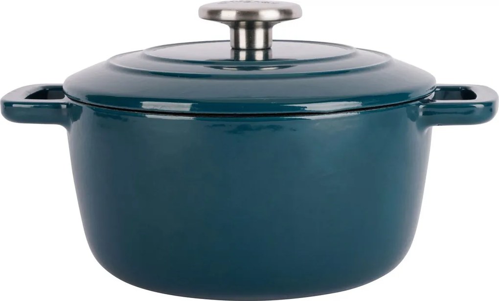 Oală fontă emailată cu capac 20 cm 2,7 L Verde Heron Fontestic Cosy & Trendy 9967203