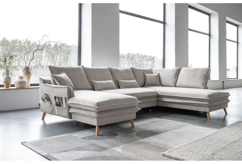 Colțar bej extensibil (cu colț pe partea dreaptă/în formă de "U") Charming Charlie – Miuform