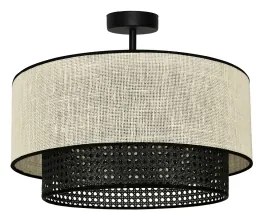 Lustră aplicată RATTAN Duolla YUTE 1xE27/15W/230V d. 45 cm crem/negru