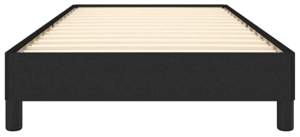Cadru de pat, negru, 90x190 cm, material textil Negru, 25 cm, 90 x 190 cm