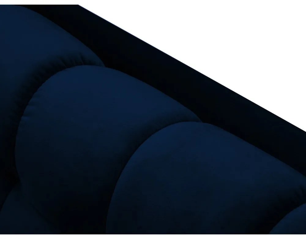 Colțar din catifea cu extensie pe partea dreaptă Cosmopolitan Design Bali, albastru închis