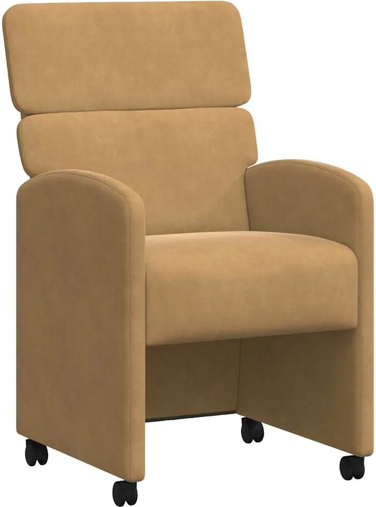 vidaXL Scaune de dining cu roți 2 pcs Maro 58 x 65 x 98 cm Catifea