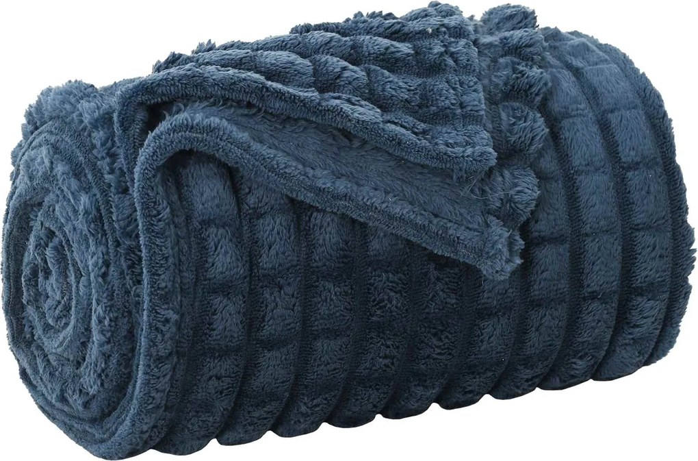 vidaXL Pătura de aruncat Albastru marin 200 x 150 cm Molton