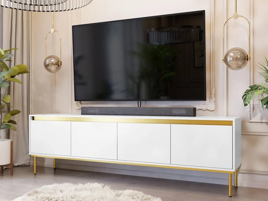 Dulap TV Gelean 4D (Alb + auriu) . Promo -17%. 1106218