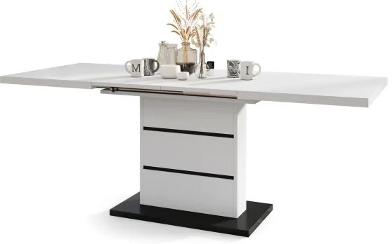 Masă extensibilă PAOLO alb/negru