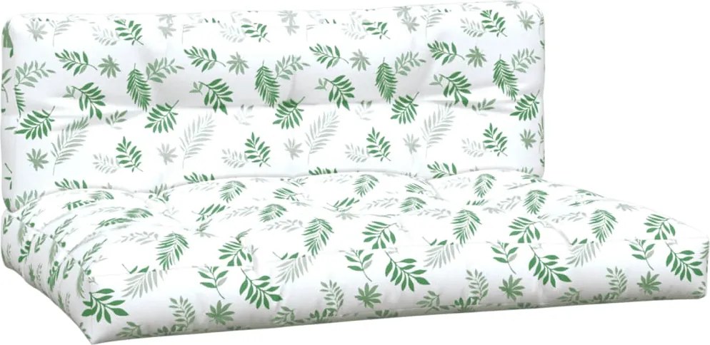 vidaXL Perne de paleți, 2 buc., model cu frunze, textil