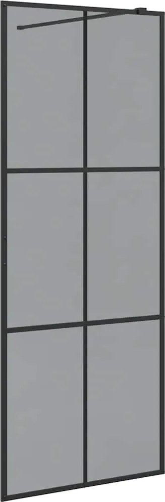 vidaXL Zid de duș walk-in Negru 80 x 195 cm sticlă securizată