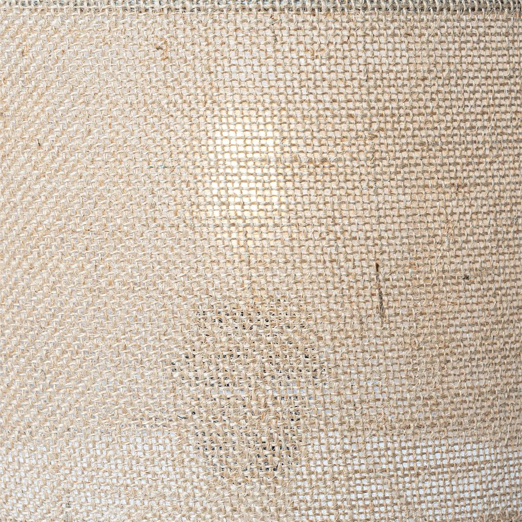 Lampă de masă rustică din lemn cu abajur din in natural 25 cm - Mels