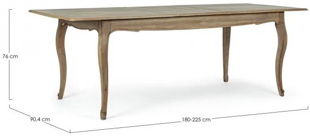 Masa dining extensibila pentru 8 persoane maro din lemn de Mango, 180-225 cm, Domitille Bizzotto