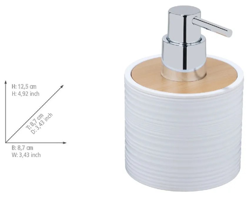 Dozator de săpun lichid alb din plastic 350 ml Lyon – Allstar