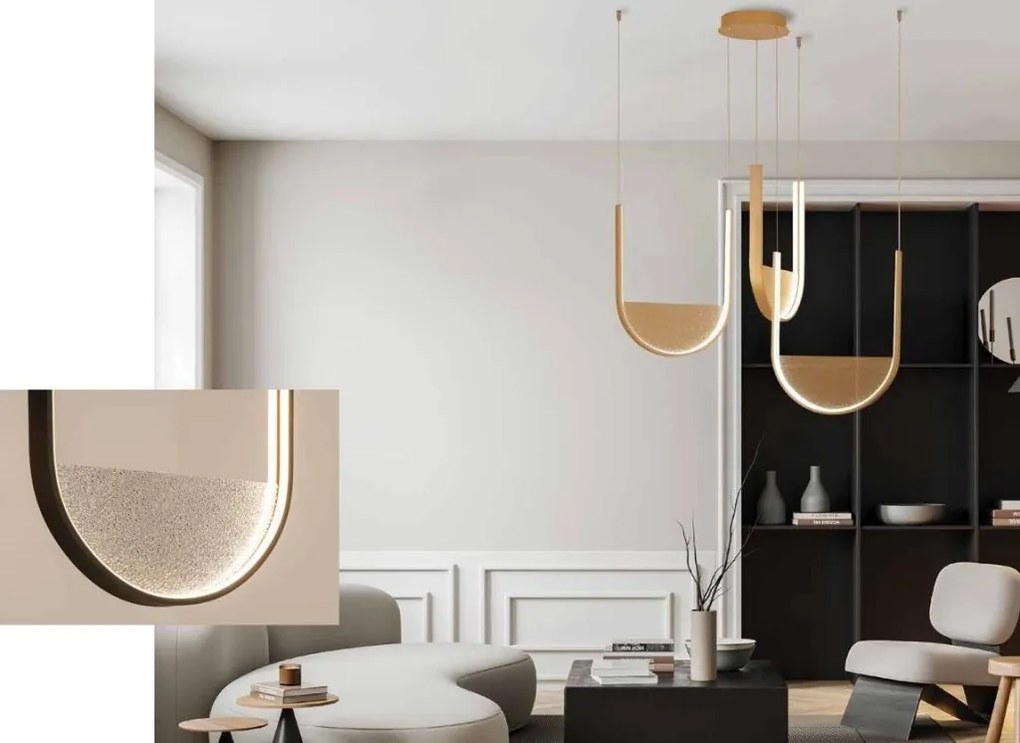 Lustra design modern LED DECO auriu/ sampanie
