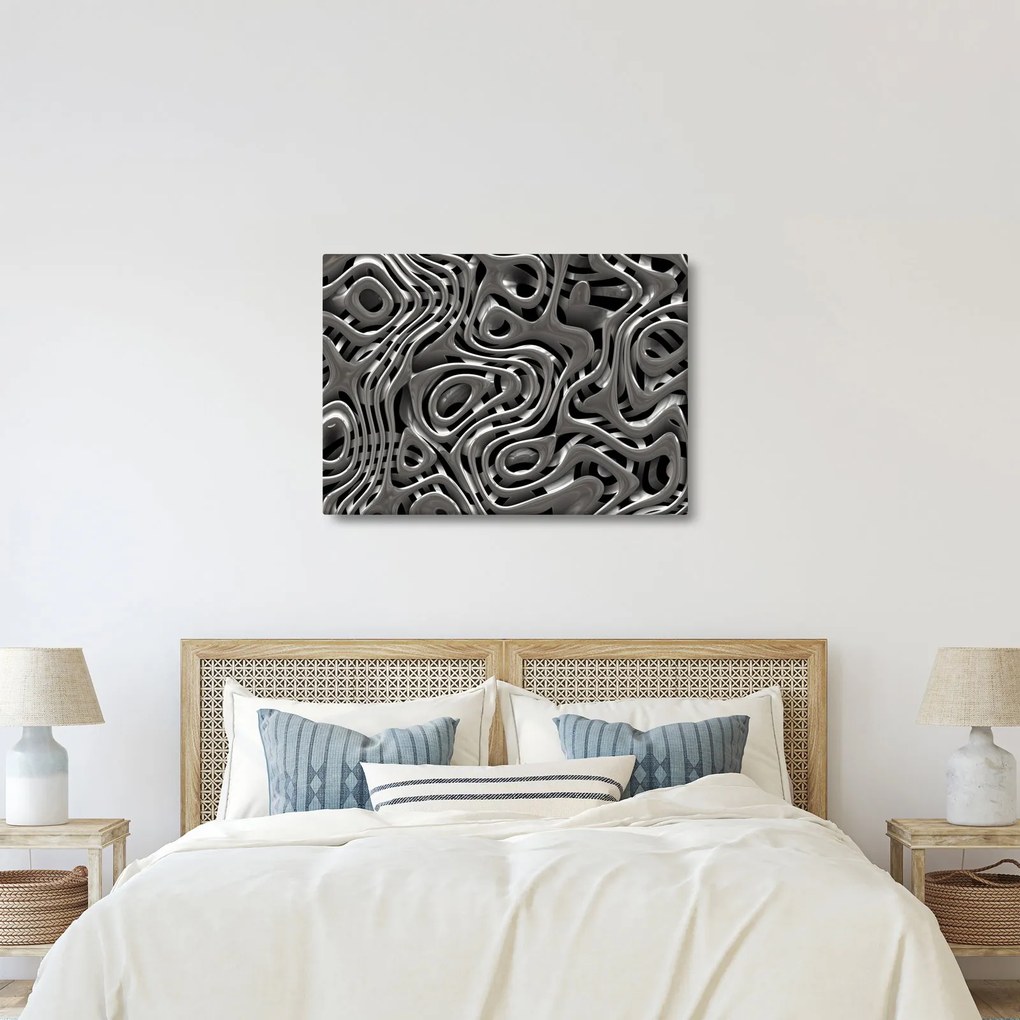 Tablou - Abstractizare metalică (70x50 cm)