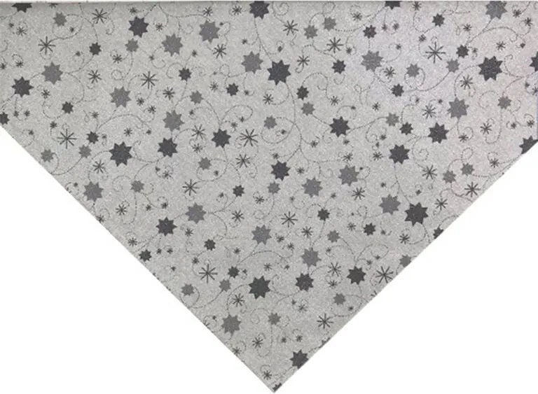 Faţă de masă LUREX gri cu steluţe, 65 x 65 cm