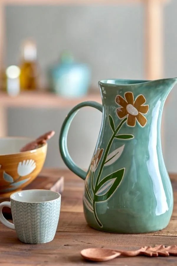 Carafă ceramică elegantă, verde – Angier