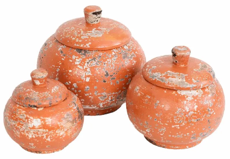 SET BOLURI DECORATIVE ORANGE HANDMARE